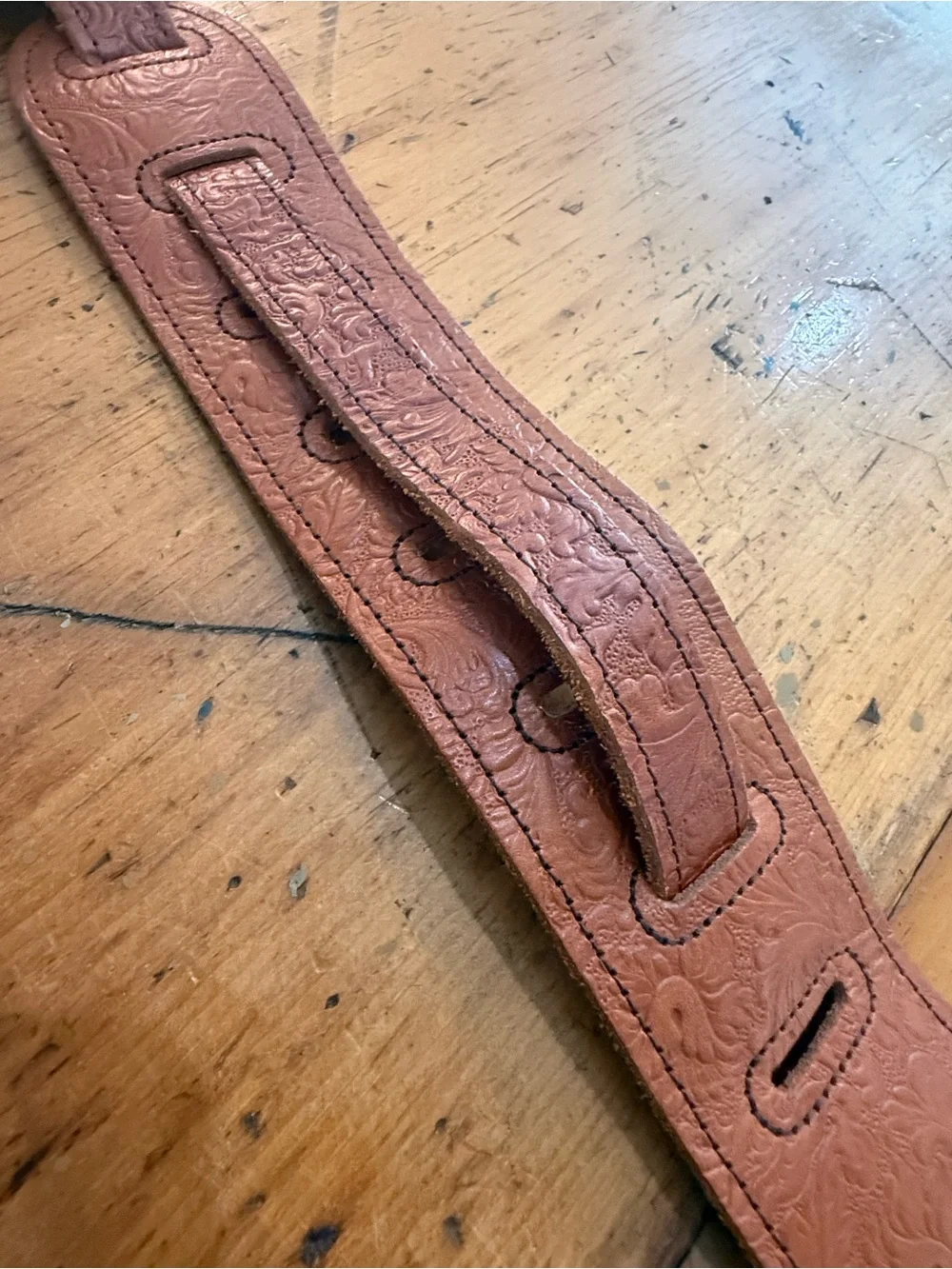 Grange Brass Circle Logo Belt Buckle and Leather Gibson Adjustable Belt